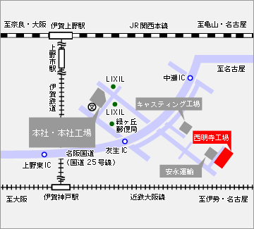 地図：西明寺工場