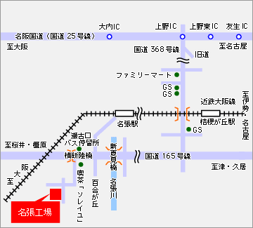 地図：名張工場