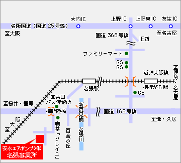 地図：名張事業所